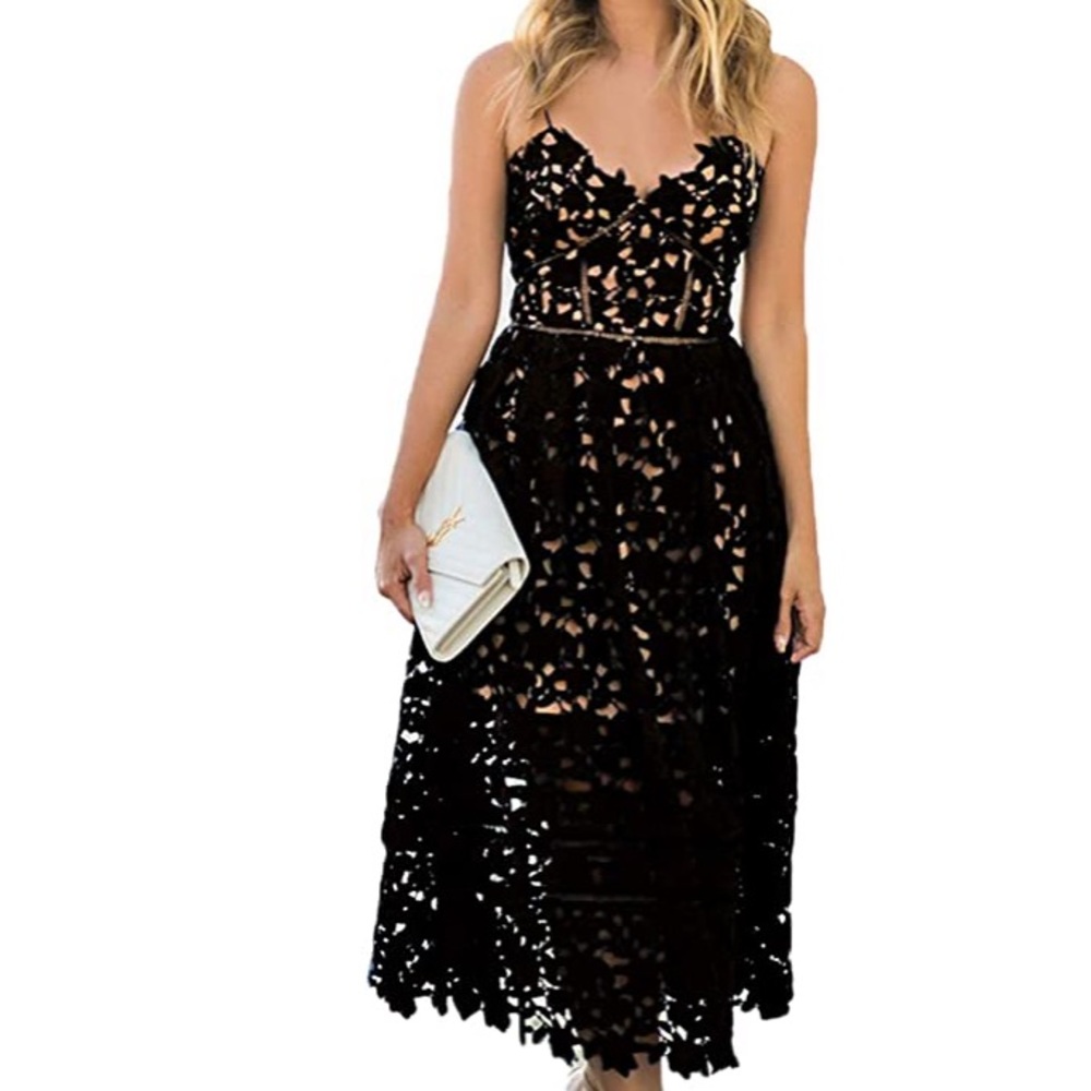 🚫SOLD🚫 Black Lace Midi Dress